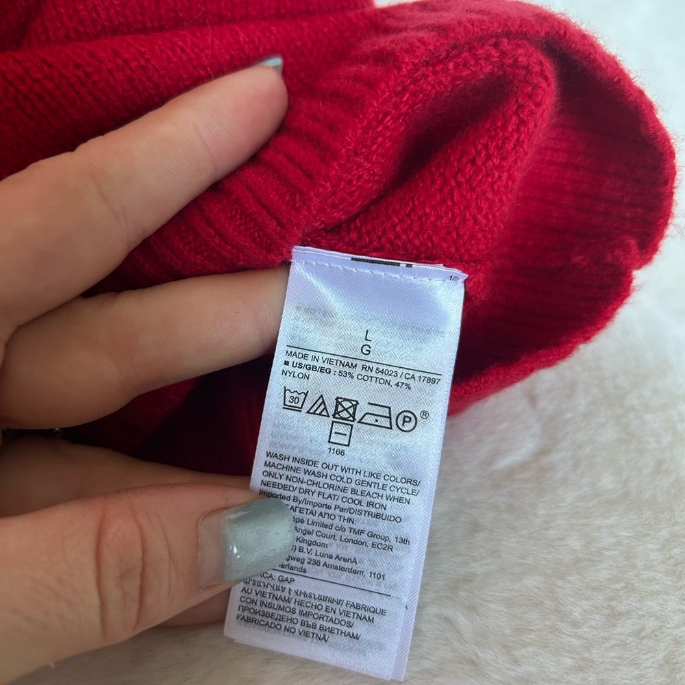 GAP CashSoft Mini Red Knit Short Sleeve Crewneck Sweater Dress Size Large NWT - Picture 9 of 11